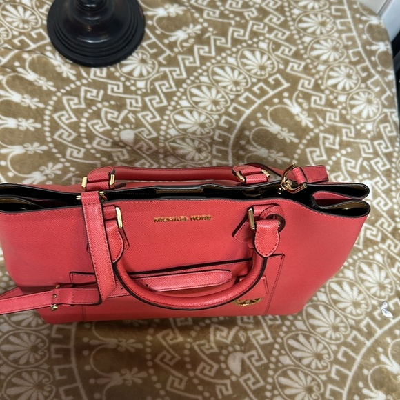 Michael Kors Greenwich Large Tote Grab Bag Watermelon/Luggage/Tote/Crossbody - Picture 11 of 13